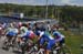 Peloton crossing over a river  TITLE: UCI Nations Cup-Ville de Saguenay
