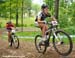 Caroline Mani  (Team Bikepark.Ch ) and Laura Turpijn  		CREDITS: Rob Jones  		TITLE: Bromont Canada Cup  		COPYRIGHT: Rob Jones