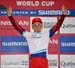 Burry Stander, U23 leader  		CREDITS: Rob Jones  		TITLE: Mont Ste Anne World Cup  		COPYRIGHT: ROB JONES/CANADIAN CYCLIST.COM