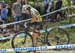 Holly Harris tries to get her bike running after crashing hard on a descent 		CREDITS:  		TITLE: 2016 Albstadt World Cup 		COPYRIGHT: Rob Jones/www.canadiancyclist.com 2016 -copyright -All rights retained - no use permitted without prior; written permissi