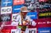 Overall World Cup winner Rachel Atherton struggles with the champers 		CREDITS:  		TITLE: UCI MTB World Cup, Valnord, Andorra.  		COPYRIGHT: Sven Martin 2016