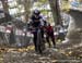 Sandra Walter came within a couple of metres of riding the climb 		CREDITS:  		TITLE: 2018 Canadian Cyclo-cross Championships 		COPYRIGHT: Rob Jones/www.canadiancyclist.com 2018 -copyright -All rights retained - no use permitted without prior, written per