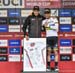 Julien Absalon was presented with gifts by Nino Schurter on behalf of the UCI 		CREDITS:  		TITLE: 2018 UCI World Cup Albstadt 		COPYRIGHT: Rob Jones/www.canadiancyclist.com 2018 -copyright -All rights retained - no use permitted without prior; written pe