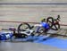 There was a crash late in the Scratch Race 		CREDITS:  		TITLE: 2018 Track World Championships, Apeldoorn NED 		COPYRIGHT: Rob Jones/www.canadiancyclist.com 2018 -copyright -All rights retained - no use permitted without prior; written permission