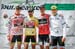 The jerseys after stage 3: im Stemper (5-Hr Energy), Francisco Mancebo (5-Hr Energy), Nathan Brown (Bontrager) and Guillaume Boivin (Canada) 		CREDITS:  		TITLE: The jerseys after stage 3: im Stemper (5-Hr Energy), Francisco M 		COPYRIGHT: Lyne Lamoureux