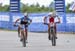 The sprint for bronze between Batty and Wloszczowska 		CREDITS: Rob Jones/www.canadiancyclist.co 		TITLE: 2016 MTB World Championships 		COPYRIGHT: Rob Jones/www.canadiancyclist.com 2016 -copyright -All rights retained - no use permitted without prior; wr