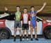 Sprint podium: Ethan Ogrodniczik, Riley Pickrell, James Hedgecock 		CREDITS:  		TITLE: 017 Track Nationals 		COPYRIGHT: Rob Jones/www.canadiancyclist.com 2017 -copyright -All rights retained - no use permitted without prior; written permission