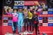 Women podium: l to r - Tracey Hannah, Rachel Atherton, Tahnee Seagrave, Monika Hrastnik, Veronika Widmann 		CREDITS:  		TITLE: Val di Sole DH World Cup 4 		COPYRIGHT: Fraser Britton