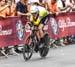 Rohan Dennis spent most of the afternoon in the Hot Seat, eventually finishing second 		CREDITS:  		TITLE: Giro d Italia 2018 		COPYRIGHT: Rob Jones/www.canadiancyclist.com 2018 -copyright -All rights retained - no use permitted without prior; written per