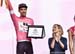Dumoulin also won the Tapa Bartali, presented by Gioia Bartali, granddaughter of Gino Bartali 		CREDITS:  		TITLE: Giro d Italia 2018 		COPYRIGHT: Rob Jones/www.canadiancyclist.com 2018 -copyright -All rights retained - no use permitted without prior; wri
