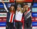 Junior Women Final Overall World Cup podium: Anna Newkirk, Valentina Holl, Paula Zibasa 		CREDITS:  		TITLE: 2018 La Bresse MTB World Cup 		COPYRIGHT: Rob Jones/www.canadiancyclist.com 2018 -copyright -All rights retained - no use permitted without prior;