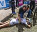 Neff collapsed post-race after chasing back from crashes twice 		CREDITS:  		TITLE: 2018 La Bresse MTB World Cup 		COPYRIGHT: Rob Jones/www.canadiancyclist.com 2018 -copyright -All rights retained - no use permitted without prior; written permission