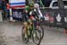 Start of last lap with White and van den Ham together 		CREDITS:  		TITLE: 2018 Pan American Continental Cyclo-cross Championships 		COPYRIGHT: Rob Jones/www.canadiancyclist.com 2018 -copyright -All rights retained - no use permitted without prior, writte